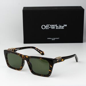 Off-White ALBANY Men Sunglasses Havana Green Square OERI13E ALBANY 6055